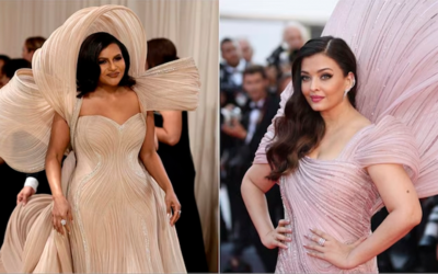 Mindy Kaling’s Met Gala Outfit Mimics Aishwarya Rai Bachchan’s Cannes Dress.